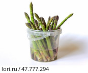 Свежая овощная спаржа (Asparagus officinalis) с дачного огорода. Стоковое фото, фотограф Владимир Литвинов / Фотобанк Лори