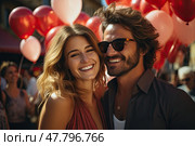 A Captivating Duet: A Man and a Woman Melding in Harmonious Unity. Стоковое AI-изображение, AI-художник Данила Большаков / Фотобанк Лори