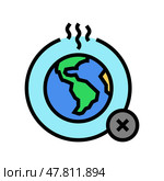 greenhouse gas reduction carbon color icon vector illustration. Стоковая иллюстрация, иллюстратор Vectorwin / Фотобанк Лори