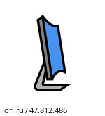 curved computer screen color icon vector illustration. Стоковая иллюстрация, иллюстратор Vectorwin / Фотобанк Лори