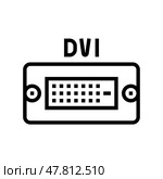 dvi computer port line icon vector illustration. Стоковая иллюстрация, иллюстратор Vectorwin / Фотобанк Лори