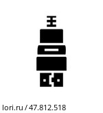 hdmi cable glyph icon vector illustration. Стоковая иллюстрация, иллюстратор Vectorwin / Фотобанк Лори