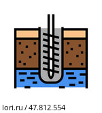ground drilling color icon vector illustration. Стоковая иллюстрация, иллюстратор Vectorwin / Фотобанк Лори
