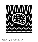 brainwaves neuroscience neurology glyph icon vector illustration. Стоковая иллюстрация, иллюстратор Vectorwin / Фотобанк Лори