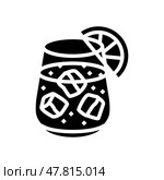 tinto de verano spanish cuisine glyph icon vector illustration. Стоковая иллюстрация, иллюстратор Vectorwin / Фотобанк Лори
