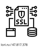 ssl secure sockets layer seo line icon vector illustration. Стоковая иллюстрация, иллюстратор Vectorwin / Фотобанк Лори
