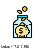 frugality minimalism lifestyle color icon vector illustration. Стоковая иллюстрация, иллюстратор Vectorwin / Фотобанк Лори