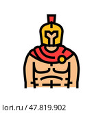 gladiator ancient soldier color icon vector illustration. Стоковая иллюстрация, иллюстратор Vectorwin / Фотобанк Лори