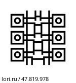 ductwork ventilation line icon vector illustration. Стоковая иллюстрация, иллюстратор Vectorwin / Фотобанк Лори