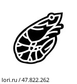 shellfish allergen free product food glyph icon vector illustration. Стоковая иллюстрация, иллюстратор Vectorwin / Фотобанк Лори