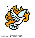 pentecost feast catholic holiday color icon vector illustration. Стоковая иллюстрация, иллюстратор Vectorwin / Фотобанк Лори