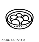 winter solstice chinese holiday line icon vector illustration. Стоковая иллюстрация, иллюстратор Vectorwin / Фотобанк Лори