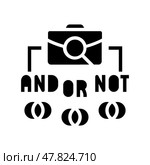 boolean search recruitment business work job glyph icon vector illustration. Стоковая иллюстрация, иллюстратор Vectorwin / Фотобанк Лори