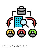 recruitment process outsourcing rpo color icon vector illustration. Стоковая иллюстрация, иллюстратор Vectorwin / Фотобанк Лори