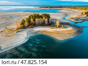 Обское море, залив Чайка, Новосибирская область, Западная Сибирь. Стоковое фото, фотограф Евгений Мухортов / Фотобанк Лори