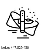 faster than light travel unsolved mystery line icon vector illustration. Стоковая иллюстрация, иллюстратор Vectorwin / Фотобанк Лори