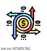 cash flow management business process color icon vector illustration. Стоковая иллюстрация, иллюстратор Vectorwin / Фотобанк Лори