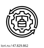 business continuity process line icon vector illustration. Стоковая иллюстрация, иллюстратор Vectorwin / Фотобанк Лори