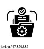 standardization business process glyph icon vector illustration. Стоковая иллюстрация, иллюстратор Vectorwin / Фотобанк Лори