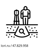 geotechnical study mining line icon vector illustration. Стоковая иллюстрация, иллюстратор Vectorwin / Фотобанк Лори