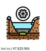 tailings management color icon vector illustration. Стоковая иллюстрация, иллюстратор Vectorwin / Фотобанк Лори