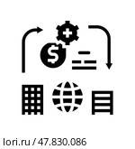 offshoring modern business glyph icon vector illustration. Стоковая иллюстрация, иллюстратор Vectorwin / Фотобанк Лори