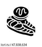 helminth fish parasite glyph icon vector illustration. Стоковая иллюстрация, иллюстратор Vectorwin / Фотобанк Лори