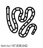 tapeworm parasite line icon vector illustration. Стоковая иллюстрация, иллюстратор Vectorwin / Фотобанк Лори
