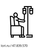 chemotherapy cancer treatment line icon vector illustration. Стоковая иллюстрация, иллюстратор Vectorwin / Фотобанк Лори