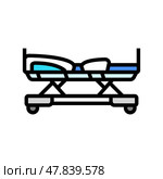 hospital bed cancer treatment color icon vector illustration. Стоковая иллюстрация, иллюстратор Vectorwin / Фотобанк Лори