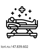 healing process cancer treatment line icon vector illustration. Стоковая иллюстрация, иллюстратор Vectorwin / Фотобанк Лори