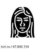 determination woman expression glyph icon vector illustration. Стоковая иллюстрация, иллюстратор Vectorwin / Фотобанк Лори