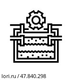 septic tank inspection home maintenance line icon vector illustration. Стоковая иллюстрация, иллюстратор Vectorwin / Фотобанк Лори