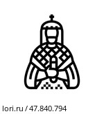 emperor byzantine line icon vector illustration. Стоковая иллюстрация, иллюстратор Vectorwin / Фотобанк Лори