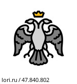 double headed eagle byzantine color icon vector illustration. Стоковая иллюстрация, иллюстратор Vectorwin / Фотобанк Лори