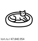 bed cat breeding line icon vector illustration. Стоковая иллюстрация, иллюстратор Vectorwin / Фотобанк Лори