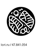 baked cod fish glyph icon vector illustration. Стоковая иллюстрация, иллюстратор Vectorwin / Фотобанк Лори