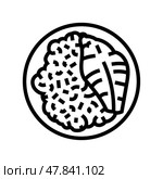 risotto fish line icon vector illustration. Стоковая иллюстрация, иллюстратор Vectorwin / Фотобанк Лори