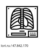 x ray fracture injury line icon vector illustration. Стоковая иллюстрация, иллюстратор Vectorwin / Фотобанк Лори