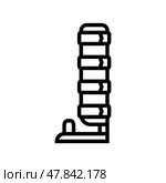 bone splint fracture injury line icon vector illustration. Стоковая иллюстрация, иллюстратор Vectorwin / Фотобанк Лори