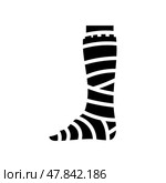leg cast fracture injury glyph icon vector illustration. Стоковая иллюстрация, иллюстратор Vectorwin / Фотобанк Лори