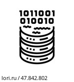 lake big data line icon vector illustration. Стоковая иллюстрация, иллюстратор Vectorwin / Фотобанк Лори