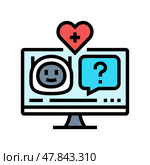health chatbot healthcare innovation color icon vector illustration. Стоковая иллюстрация, иллюстратор Vectorwin / Фотобанк Лори