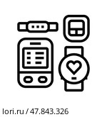 remote diagnostics tool healthcare innovation line icon vector illustration. Стоковая иллюстрация, иллюстратор Vectorwin / Фотобанк Лори