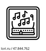 digital radio auto tainment line icon vector illustration. Стоковая иллюстрация, иллюстратор Vectorwin / Фотобанк Лори