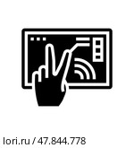 gesture control system auto tainment glyph icon vector illustration. Стоковая иллюстрация, иллюстратор Vectorwin / Фотобанк Лори