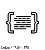 code brackets with letters nlp line icon vector illustration. Стоковая иллюстрация, иллюстратор Vectorwin / Фотобанк Лори