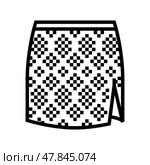 preppy sequin skirt stylish clothes line icon vector illustration. Стоковая иллюстрация, иллюстратор Vectorwin / Фотобанк Лори
