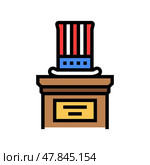 uncle sams hat podium color icon vector illustration. Стоковая иллюстрация, иллюстратор Vectorwin / Фотобанк Лори