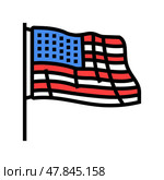 star spangled banner hat color icon vector illustration. Стоковая иллюстрация, иллюстратор Vectorwin / Фотобанк Лори